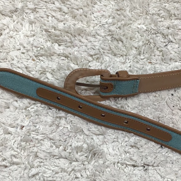 Doncaster aqua/tan belt Italy 09BT29 - Picture 3 of 7